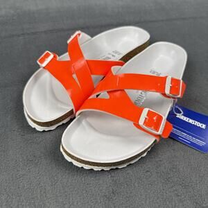 BIRKENSTOCK YAO Balance Birko Flor Leather NEON ORANGE Sandal EU 39 US 8-8.5